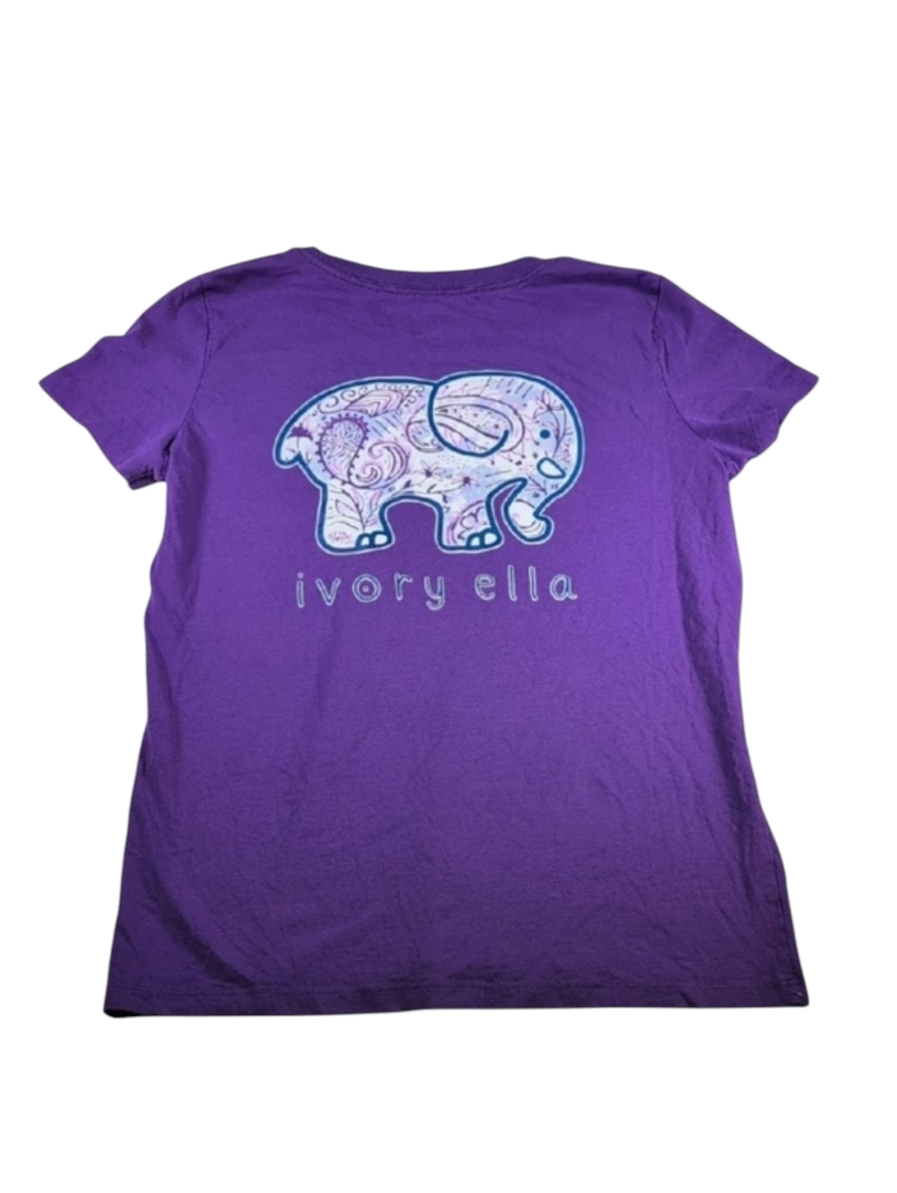 Ivory Ella Purple Pocket Tee Short Sleeve Size Medium